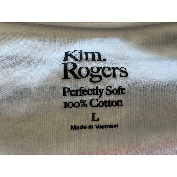 Kim Rogers 100% Cotton Perfectly Soft 3/4 Sleeve Striped T-Shirt, L - Picture 6 of 9